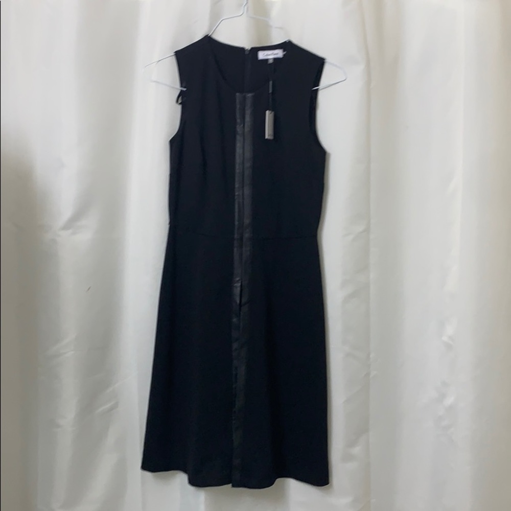 Black Calvin Klein Dress with Leather Design